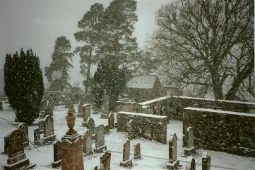 Graveyard during a heavy
snow